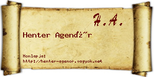 Henter Agenór névjegykártya